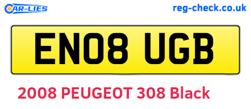 EN08UGB are the vehicle registration plates.