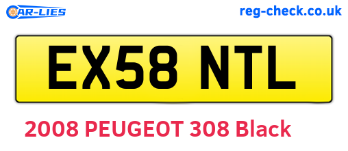 EX58NTL are the vehicle registration plates.