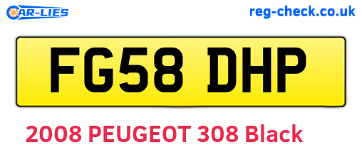 FG58DHP are the vehicle registration plates.