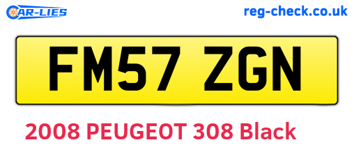 FM57ZGN are the vehicle registration plates.
