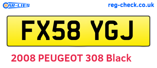 FX58YGJ are the vehicle registration plates.