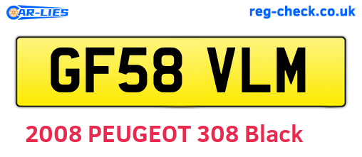 GF58VLM are the vehicle registration plates.