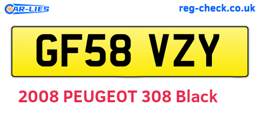 GF58VZY are the vehicle registration plates.