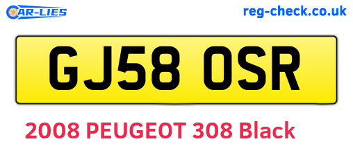GJ58OSR are the vehicle registration plates.