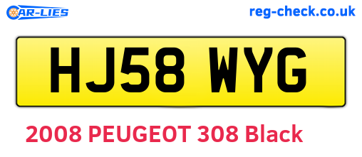 HJ58WYG are the vehicle registration plates.