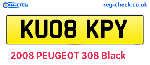 KU08KPY are the vehicle registration plates.