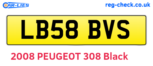 LB58BVS are the vehicle registration plates.