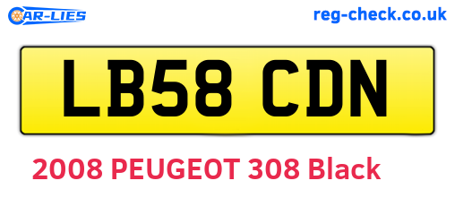LB58CDN are the vehicle registration plates.