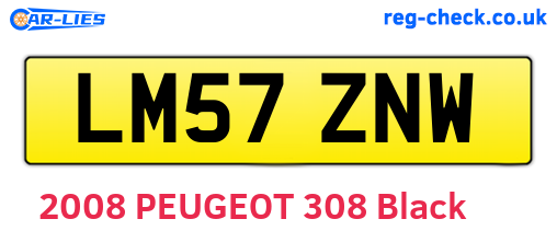 LM57ZNW are the vehicle registration plates.