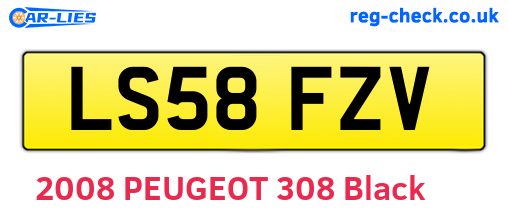 LS58FZV are the vehicle registration plates.