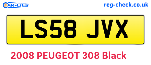 LS58JVX are the vehicle registration plates.