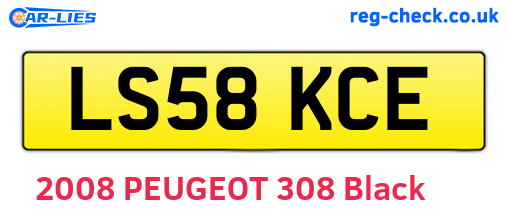 LS58KCE are the vehicle registration plates.