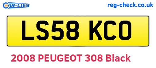 LS58KCO are the vehicle registration plates.