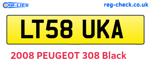 LT58UKA are the vehicle registration plates.