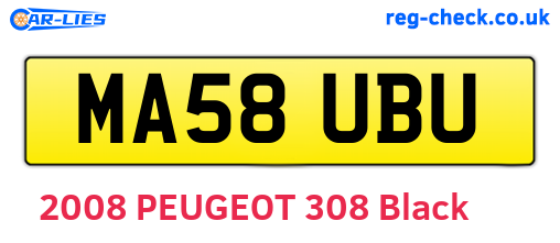 MA58UBU are the vehicle registration plates.