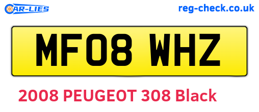 MF08WHZ are the vehicle registration plates.