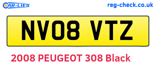 NV08VTZ are the vehicle registration plates.