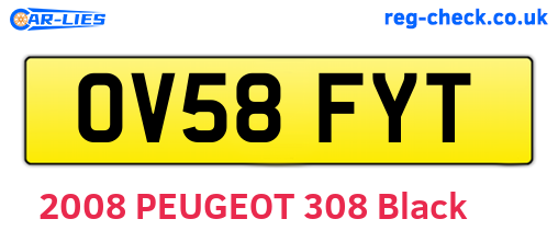 OV58FYT are the vehicle registration plates.