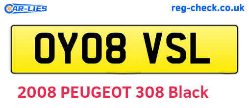 OY08VSL are the vehicle registration plates.
