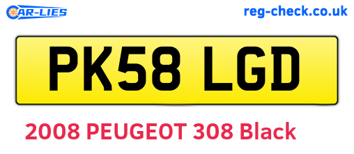 PK58LGD are the vehicle registration plates.