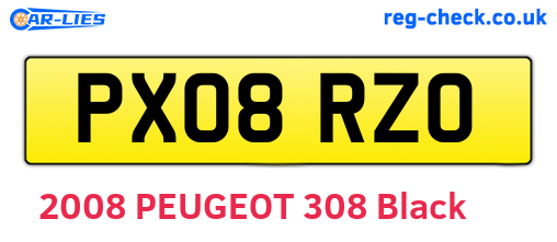PX08RZO are the vehicle registration plates.