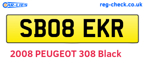 SB08EKR are the vehicle registration plates.