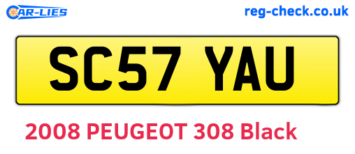 SC57YAU are the vehicle registration plates.