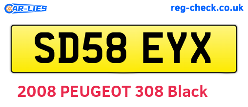 SD58EYX are the vehicle registration plates.