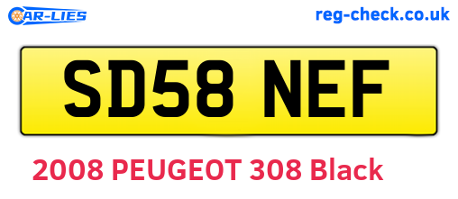 SD58NEF are the vehicle registration plates.