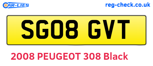 SG08GVT are the vehicle registration plates.