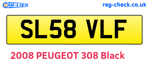 SL58VLF are the vehicle registration plates.