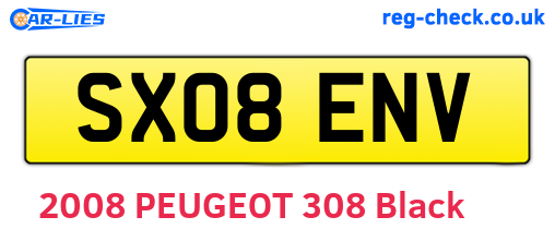 SX08ENV are the vehicle registration plates.