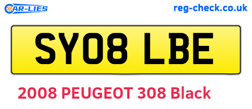 SY08LBE are the vehicle registration plates.