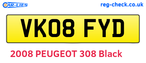 VK08FYD are the vehicle registration plates.