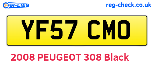 YF57CMO are the vehicle registration plates.