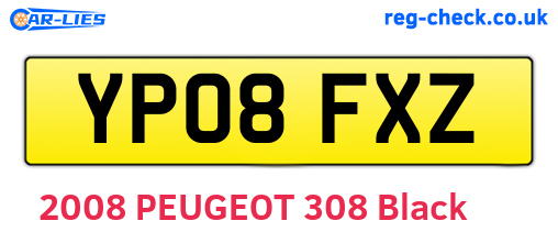YP08FXZ are the vehicle registration plates.