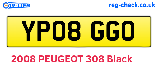 YP08GGO are the vehicle registration plates.