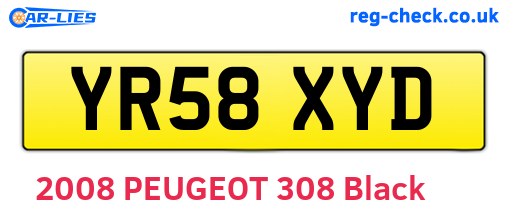 YR58XYD are the vehicle registration plates.