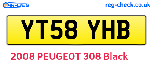YT58YHB are the vehicle registration plates.