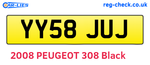 YY58JUJ are the vehicle registration plates.