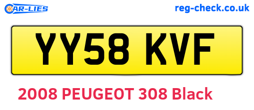 YY58KVF are the vehicle registration plates.