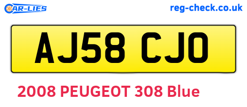 AJ58CJO are the vehicle registration plates.