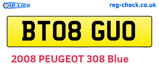 BT08GUO are the vehicle registration plates.