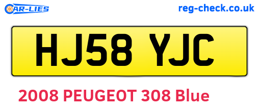HJ58YJC are the vehicle registration plates.