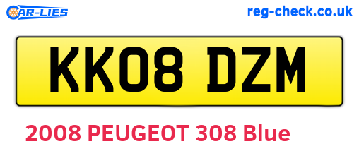 KK08DZM are the vehicle registration plates.