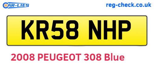 KR58NHP are the vehicle registration plates.