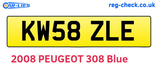 KW58ZLE are the vehicle registration plates.