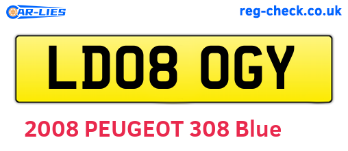 LD08OGY are the vehicle registration plates.