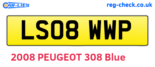 LS08WWP are the vehicle registration plates.