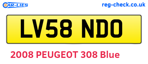 LV58NDO are the vehicle registration plates.